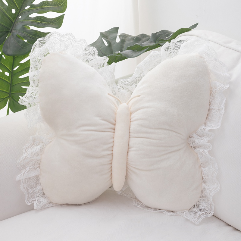 Cojín para Sofá con Lazo de Estilo Crema de Peluche y Algodón PP para Oficina y Auto