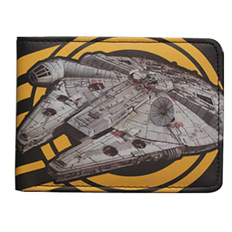 Cartera de Star Wars alrededor del cine y la televisión, guerrero negro, soldado blanco, cartera corta de dos plegados, cartera PU para hombres adolescentes