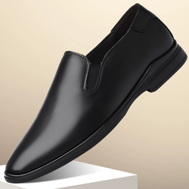 Мужская повседневная кожаная обувь, мужская деловая кожаная обувь в Корейском стиле, модная обувь в виде фасоли, Молодежная мужская обувь без шнуровки с мягкой подошвой
