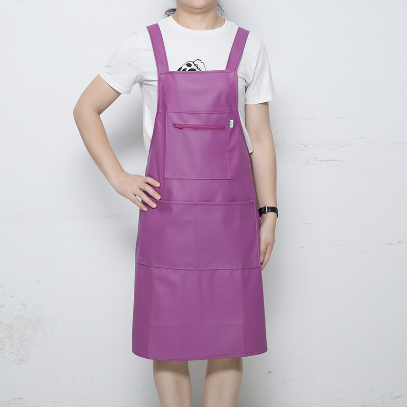 퍼플 스트랩 가죽 앞치마