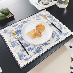 Beautiful element pastoral French modern simple fabric home table model room cafe lace placemat napkin cloth mat