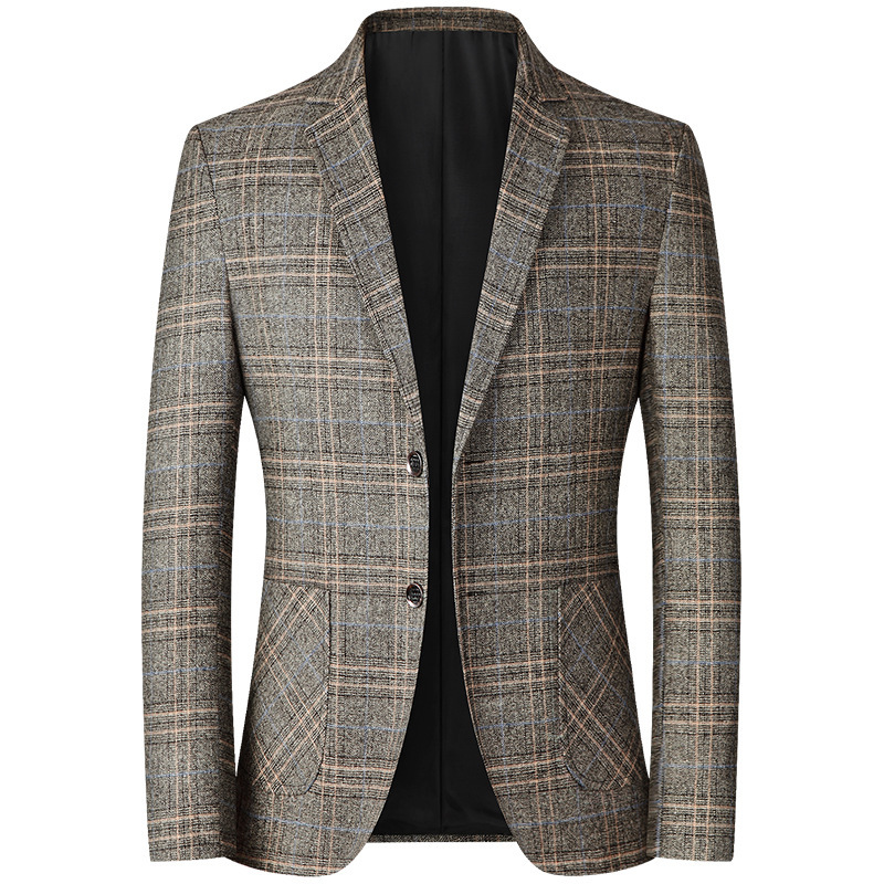 Chaqueta de Traje Casual para Hombre de Mediana Edad, Primavera-Otoño 2025, Chaqueta de Negocios, Traje de una Pieza, Corte Entallado, Chaqueta Moderna para Hombre