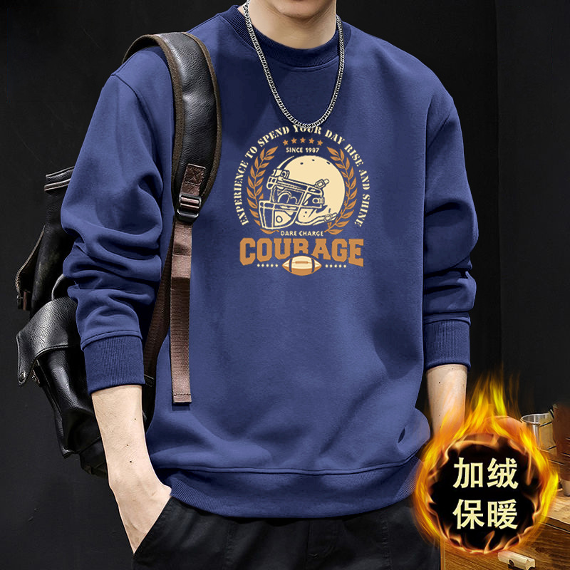 Suéter pesado para hombres primavera y otoño cuello redondo chaqueta de otoño nuevo chaqueta de hombre adolescente estadounidense