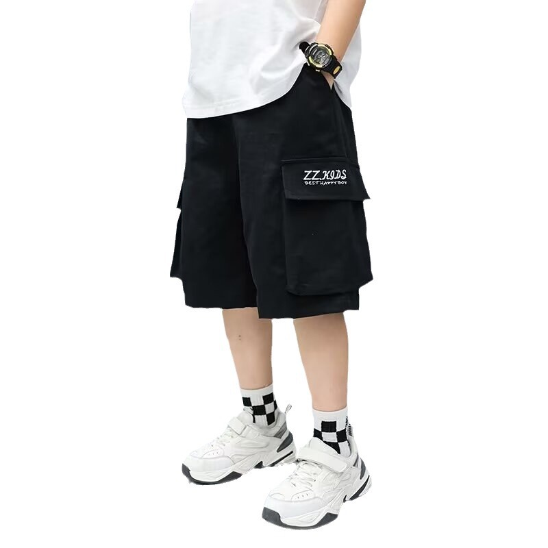 Boys' Summer Shorts Thin Children's Workwear Five-point Pants Summer Clothes Boys' Trendy Brand Medium and Large Children's Outer Wear Pants Summer