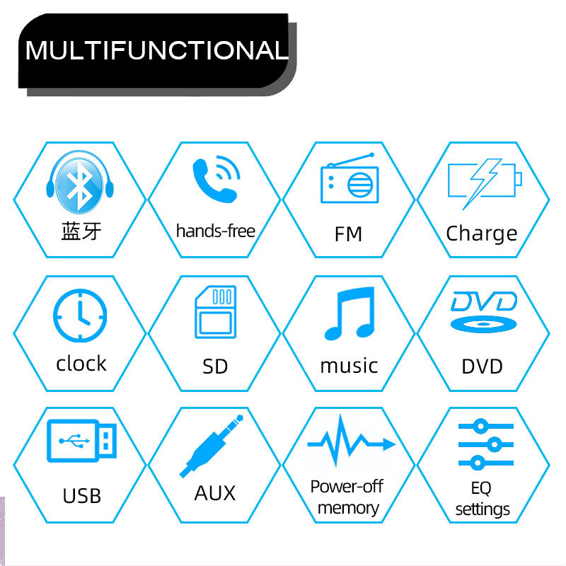 24V Truck Car Dvd Cd Player Car Mp3 Stereo Bluetooth Hands-Free Fm Audio Radio Universal