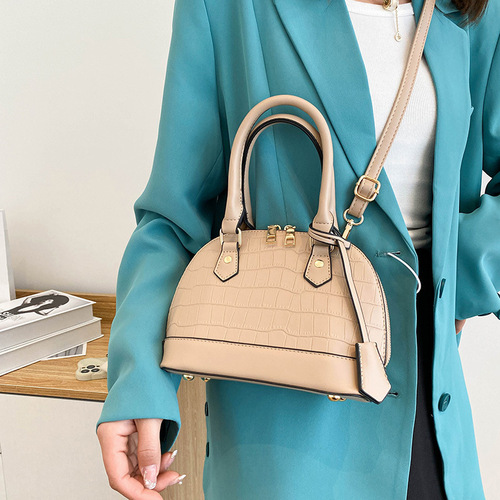 European and American retro stone pattern foreign style shell bag  new summer niche design texture single shoulder crossbody women's bag