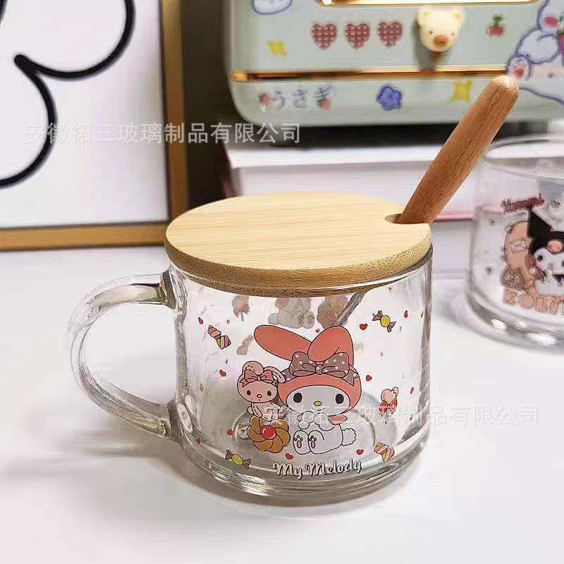 Taza de leche con tapa Taza de pajita Calefacción doméstica con cuchara Taza de impresión linda Taza de desayuno INS Taza de avena Estilo ins