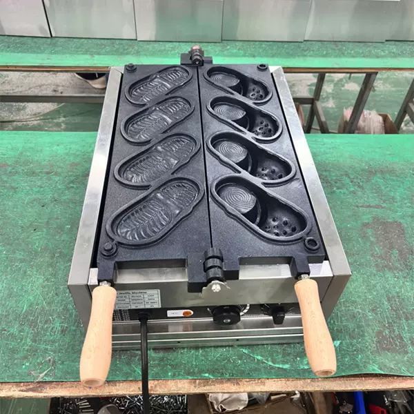 跨境洞洞鞋烧机器拖鞋模具硬币面包机金钱币4个拖鞋蛋糕机器工厂