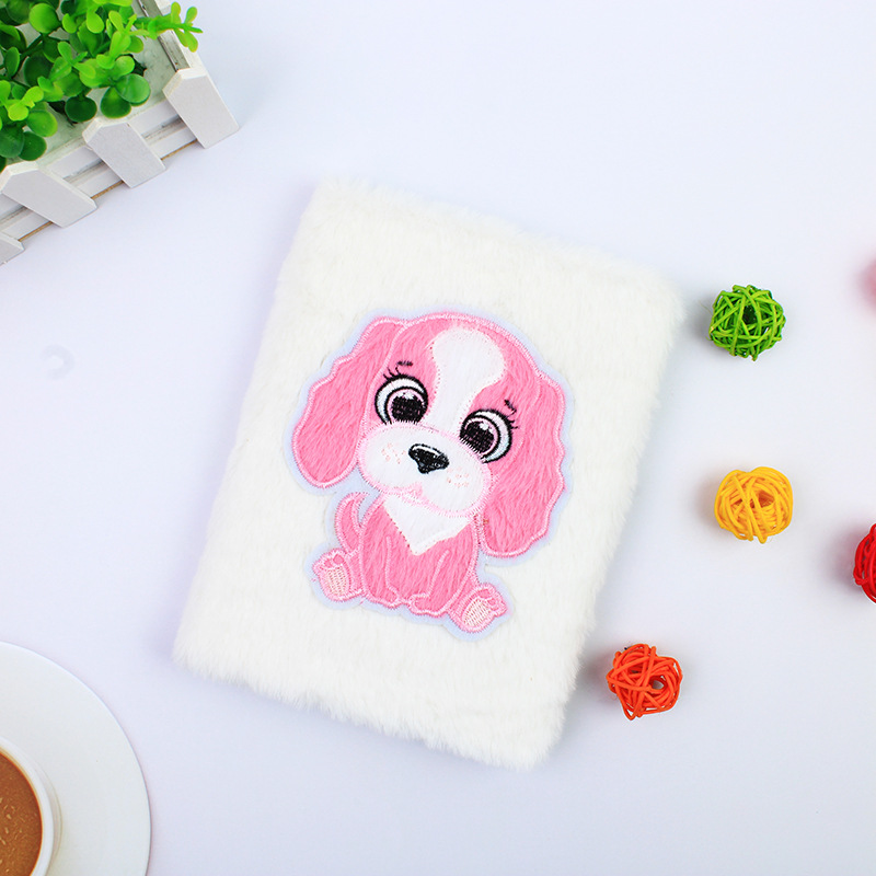 Nuevo creativo 32k cuadernos de peluche bordados lindos dibujos animados niños estudiantes juguetes regalos cuadernos transfronterizos