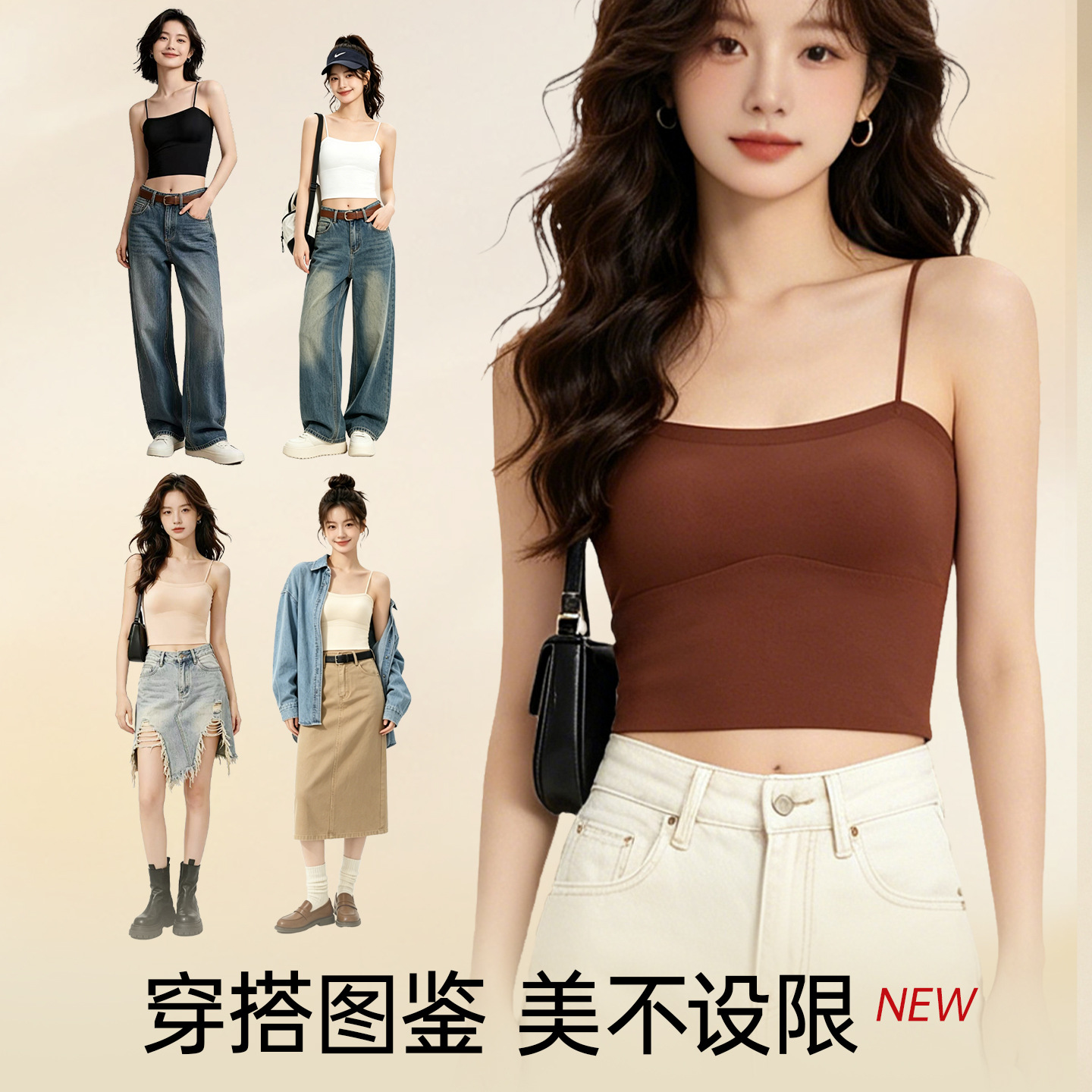High-quality foundation camisole tank top for women, with bra pads, seamless, slimming, backless, sleeveless top.