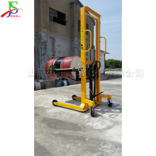电动型液压油油桶搬运车 脚踏式塑料桶手推车卡箍式油桶提升机