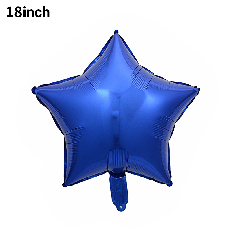 Versión de luz de 18 pulgadas estrella de cinco puntas película de aluminio globo estrella de color sólido papel de aluminio decoración de fiesta de cumpleaños al por mayor image 23