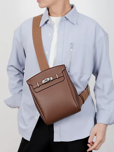 Sh275 Single Shoulder Bag, Waist Bag, Chest Bag, Crossbody Bag for Men, Minimalist Commuter Casual Crossbody Bag, Lightweight Solid Color Cross-Border