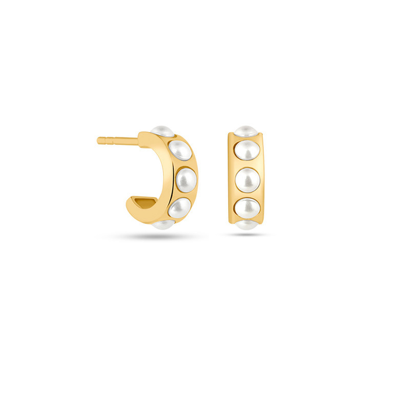 2g Weight Pearl, Zircon Inlay Material Ear Studs Classification 1 Pair Quantity Daily Occasion 925 Sterling Silver Material Geometric Pattern Women's Gender Plating, Inlay Design Simple Style Style 1 Pair 925 Sterling Silver Pearl Zircon Geometric Ear Studs 40