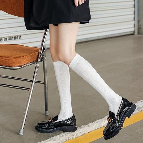 Socks for Girls Summer Calf Socks Ins Trendy Matchable Thin Hole Socks for Girls Cute Japanese JK High Calf Pure Desire Style