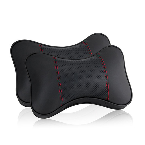 Auto supplies headrest car leather neck protector breathable and comfortable double bone cushion pillow for all seasons factory direct sale