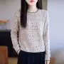 圆领套头宽松彩点毛衣