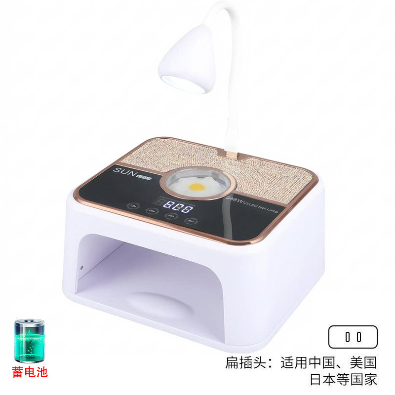Lámpara de manicura de almacenamiento 268W de alta potencia UV + LED doble fuente de luz pegamento de manicura luz fototerapia inteligente transfronteriza