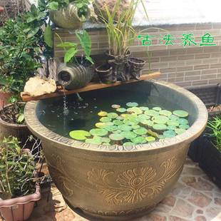 古法养鱼鱼缸古典古法户外大缸乌龟缸特大花盆荷花室外水缸锦鲤-阿里巴巴