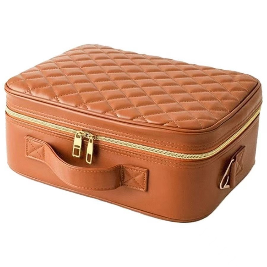 Bolsa de maquillaje de alta sensación LED caja de maquillaje espejo portátil caja de maquillaje desmontable de gran capacidad