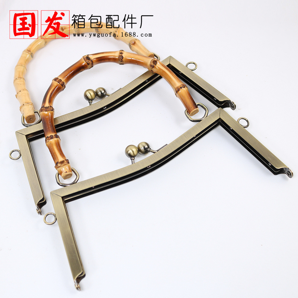 Agujero de tornillo 20,5 cm cóncavo cintura de bambú brillante oro de mano de bambú real oro de mano de mano de mano