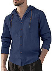 Transfronterizos hombre algodón casual camiseta con sombrero de manga larga comercio exterior moda suelta camiseta de playa americana