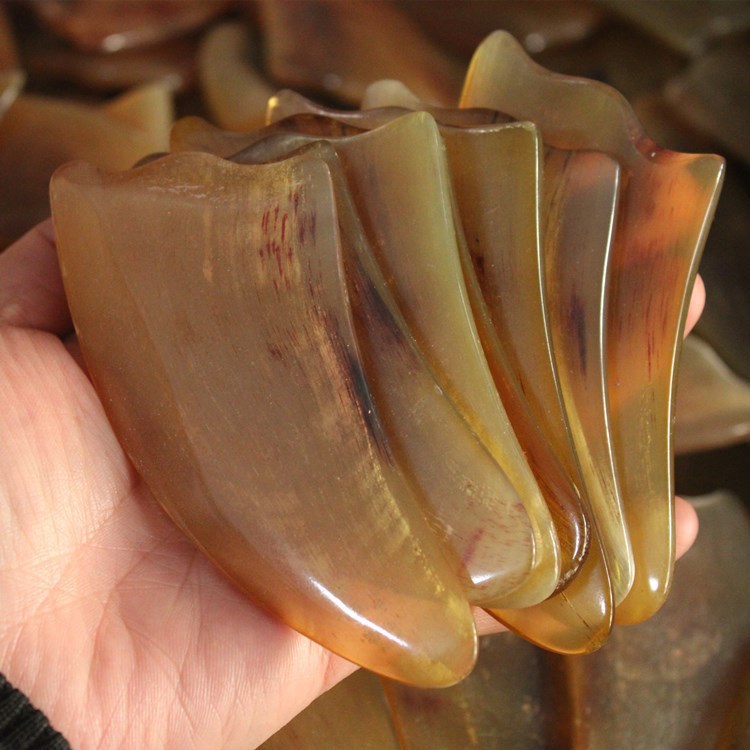 羊角三角片牛角刮痧板羊角单开刮痧片9-10cm羊角刮痧板牛角梳子