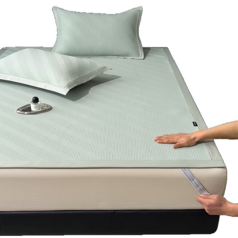 New Type A-Grade Polyethylene Cooling Mat Three-Piece Set, Pe Ice Silk Mat, Machine Washable, Air-Conditioning Mat, Polyethylene 1.8 Bed Sheet Mat