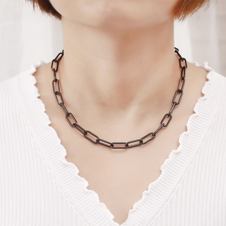 1 Piece Quantity Daily Occasion Simple Style Chains Print Stainless Steel Plating Necklace