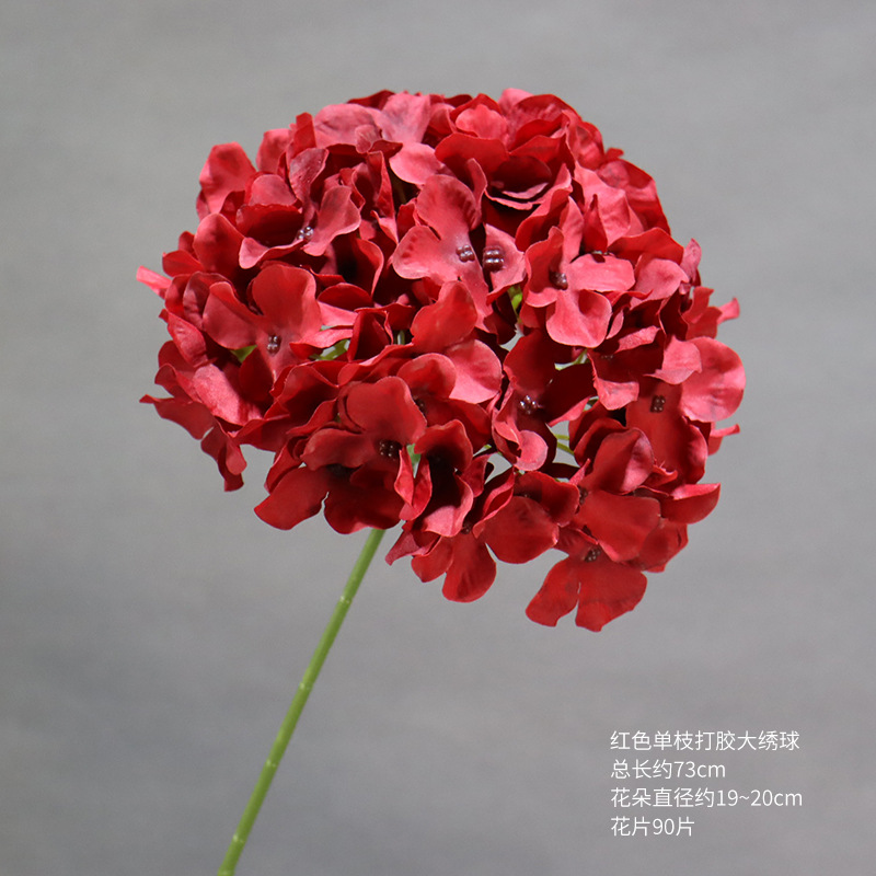 빨간색 단일 접착 대형 수국