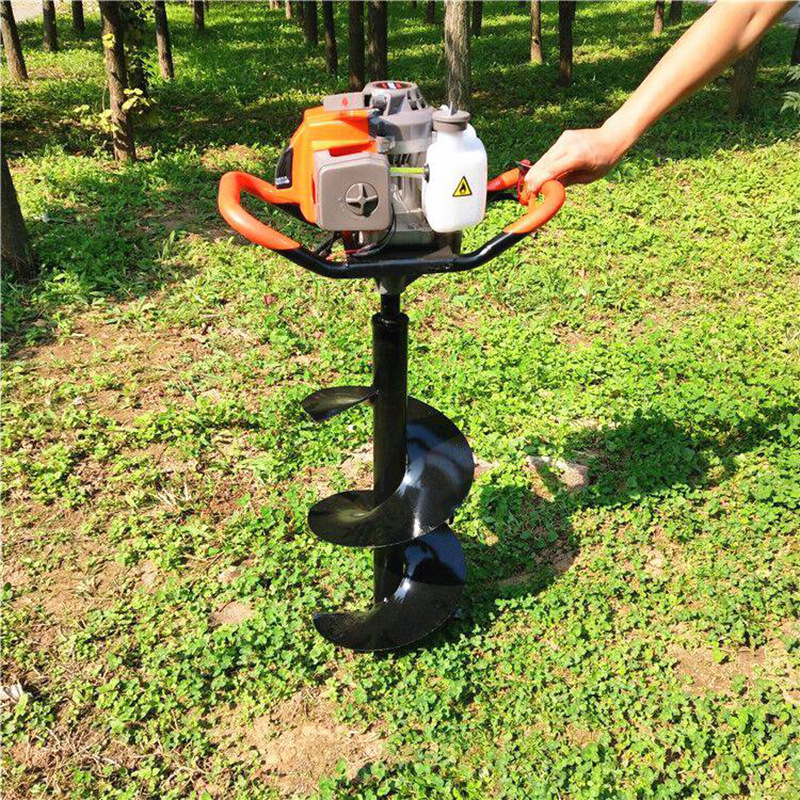 公路两旁栽树挖坑机 独轮手推式地钻施肥钻眼机 拖拉带植树挖坑机