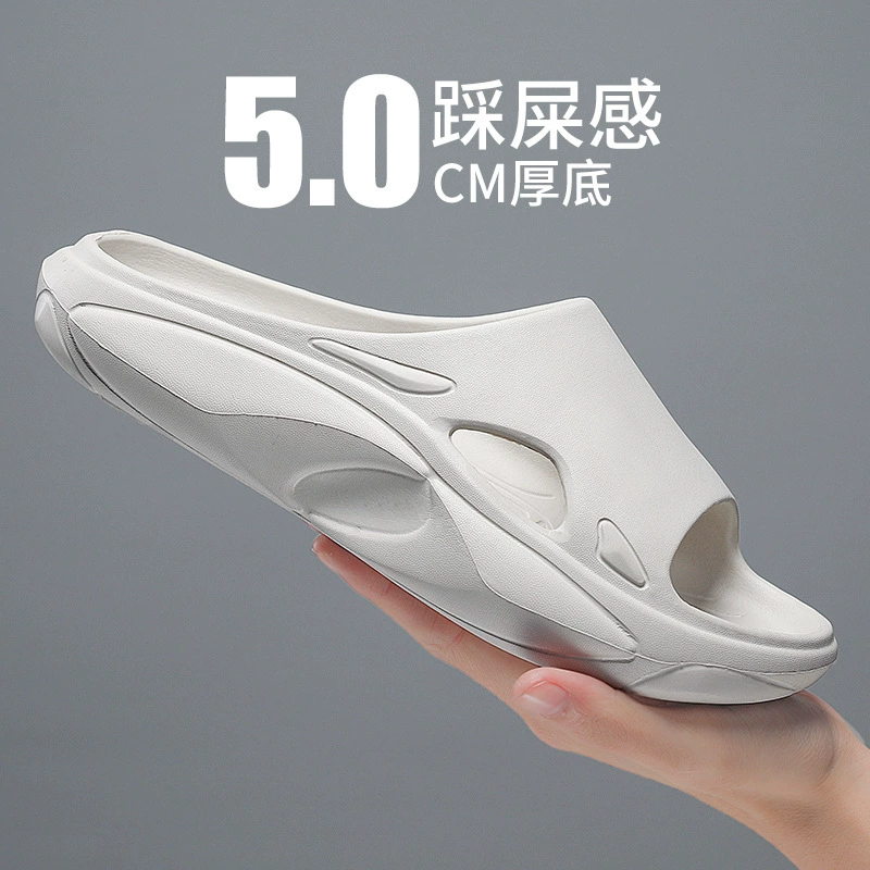 Тапочки, мужская летняя верхняя одежда, новинка 2024, спортивные нескользящие уличные шлепанцы с открытыми какашками, пляжные сандалии на мягкой подошве