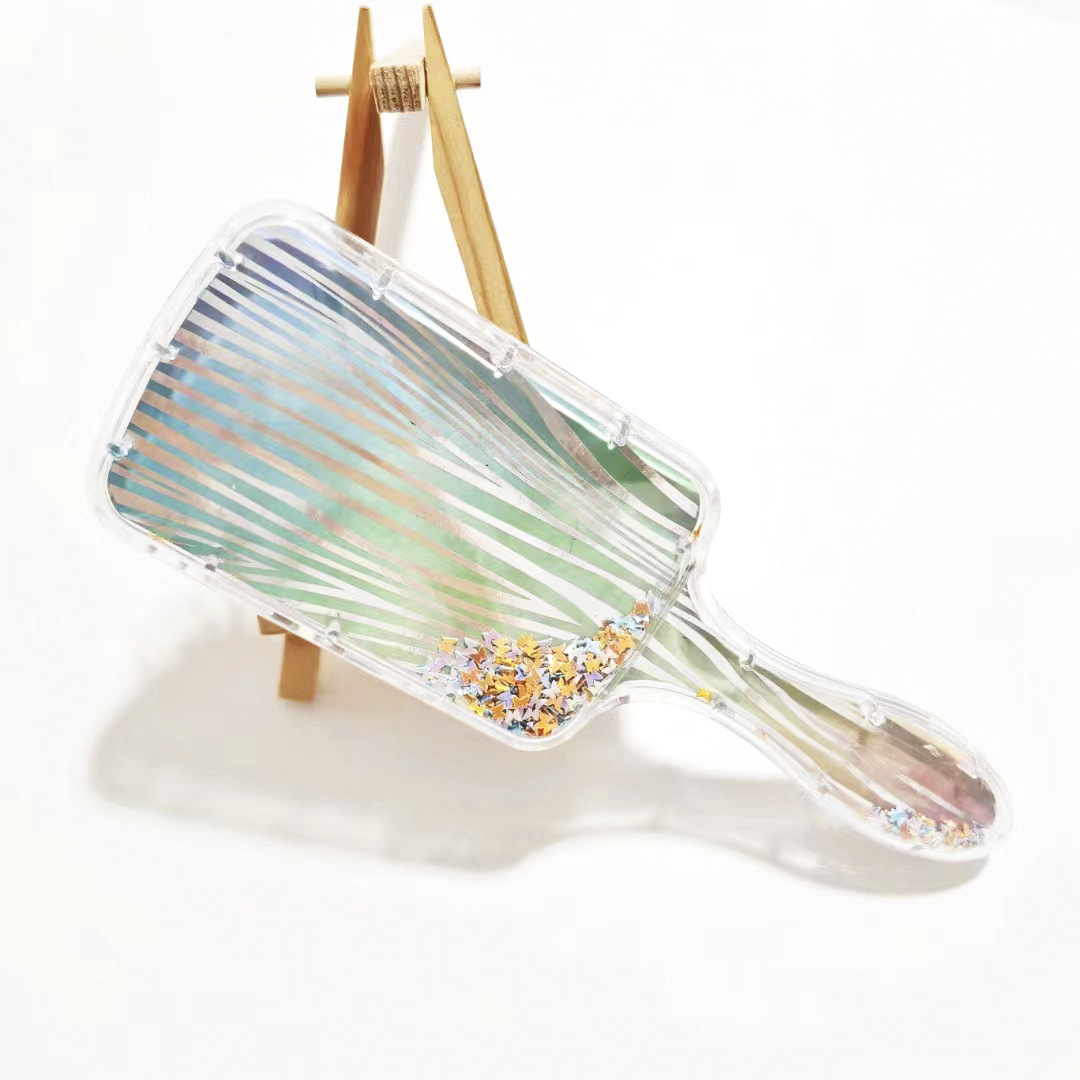 Pein de dibujos animados transfronterizos personalizados cuadrados portátiles impresión transparente arco iris masaje fluido bolsa de aire estudiante