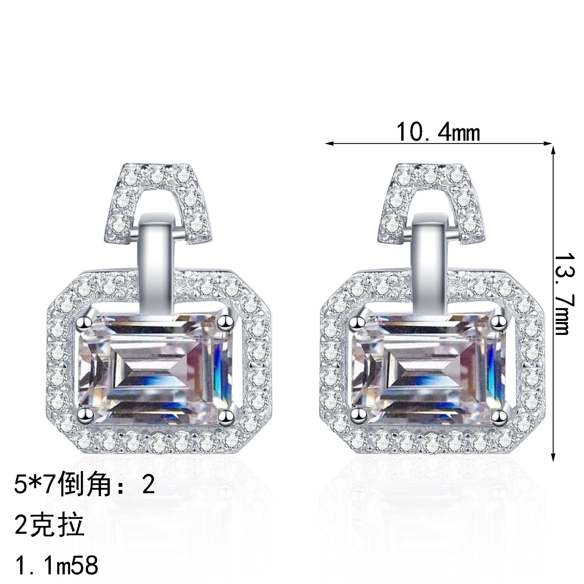 Orecchini a cerchio in argento sterling con moissanite colore d_voghion.com