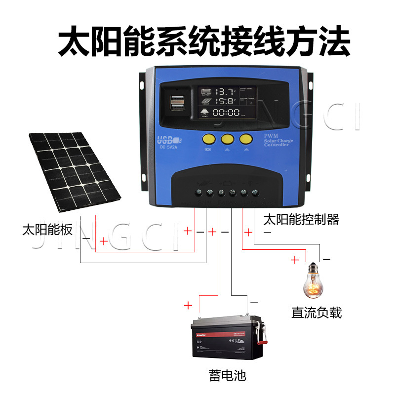 PWM controlador de carga solar 40A50A60A identificación automática 12V24V36V48V