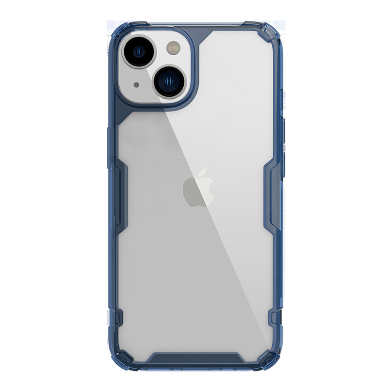 Ốp lưng trong suốt chống sốc viền dày cho iPhone 14 Pro Max — Màu sắc tự nhiên Pro-Màu xanh lam, Màu sắc tự nhiên Pro-Màu Tím