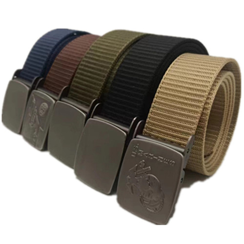 Nylon buckle belt, canvas woven belt, young men's student trousers belt, wholesale toothless buckle, convenient and easy to use