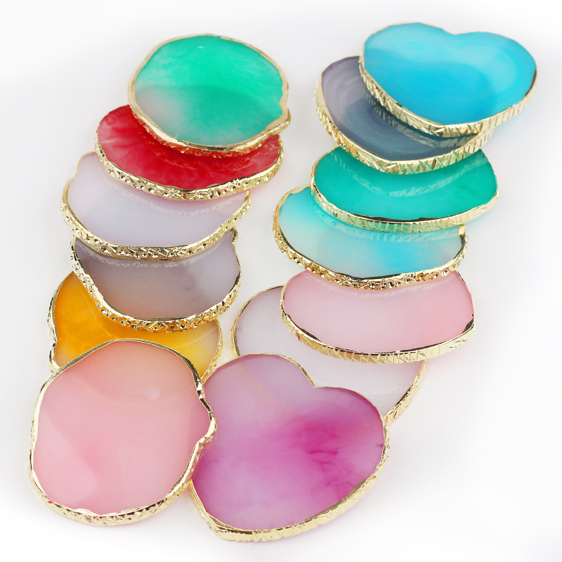 Nuevas paletas transfronterizas de manicuras en forma de corazón de resina de ágata de manicuras herramientas de tablero de visualización de color