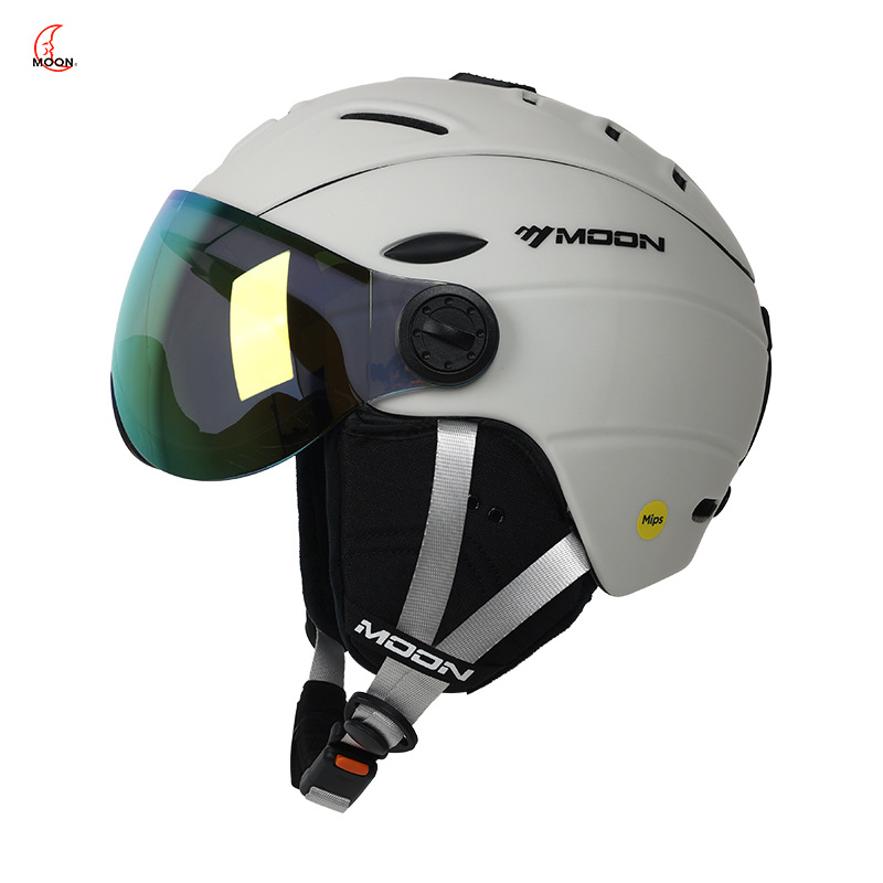Moonスキーmipsヘルメットクロスボーダー電商鎧風鏡付き一体成型男女保護スキーヘルメット