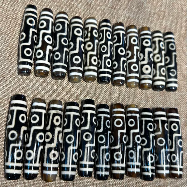 Manufacturer Wholesale Xizang Old Agate Dzi Beads Taiwan Craft 58mm Nine-Eye Dzi Beads DIY Jewelry Necklace Clavicle Chain