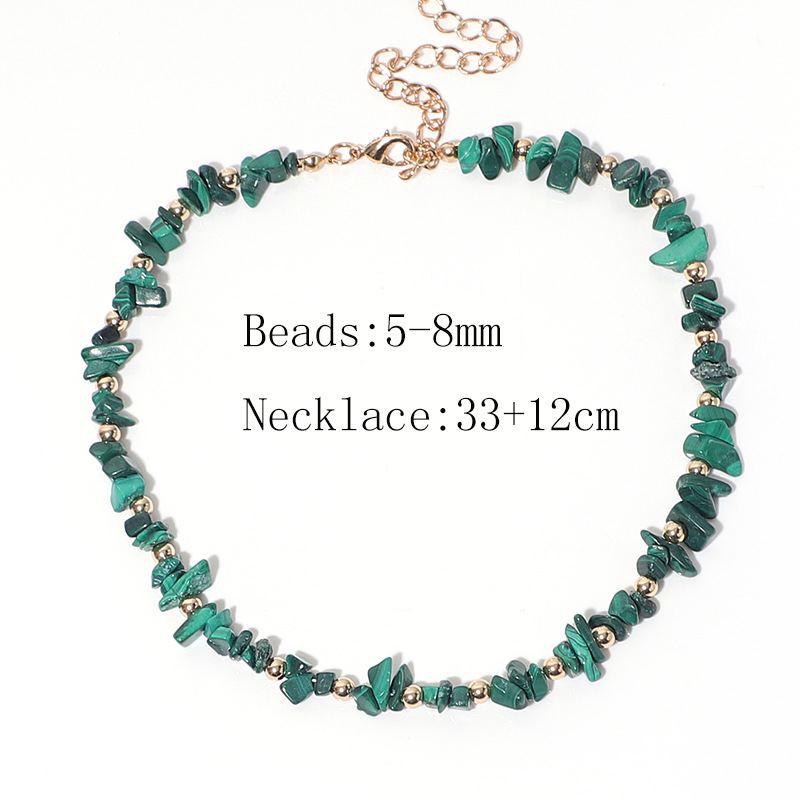 new fashion irregular turquoise necklace retro simple handmade item clavicle chain