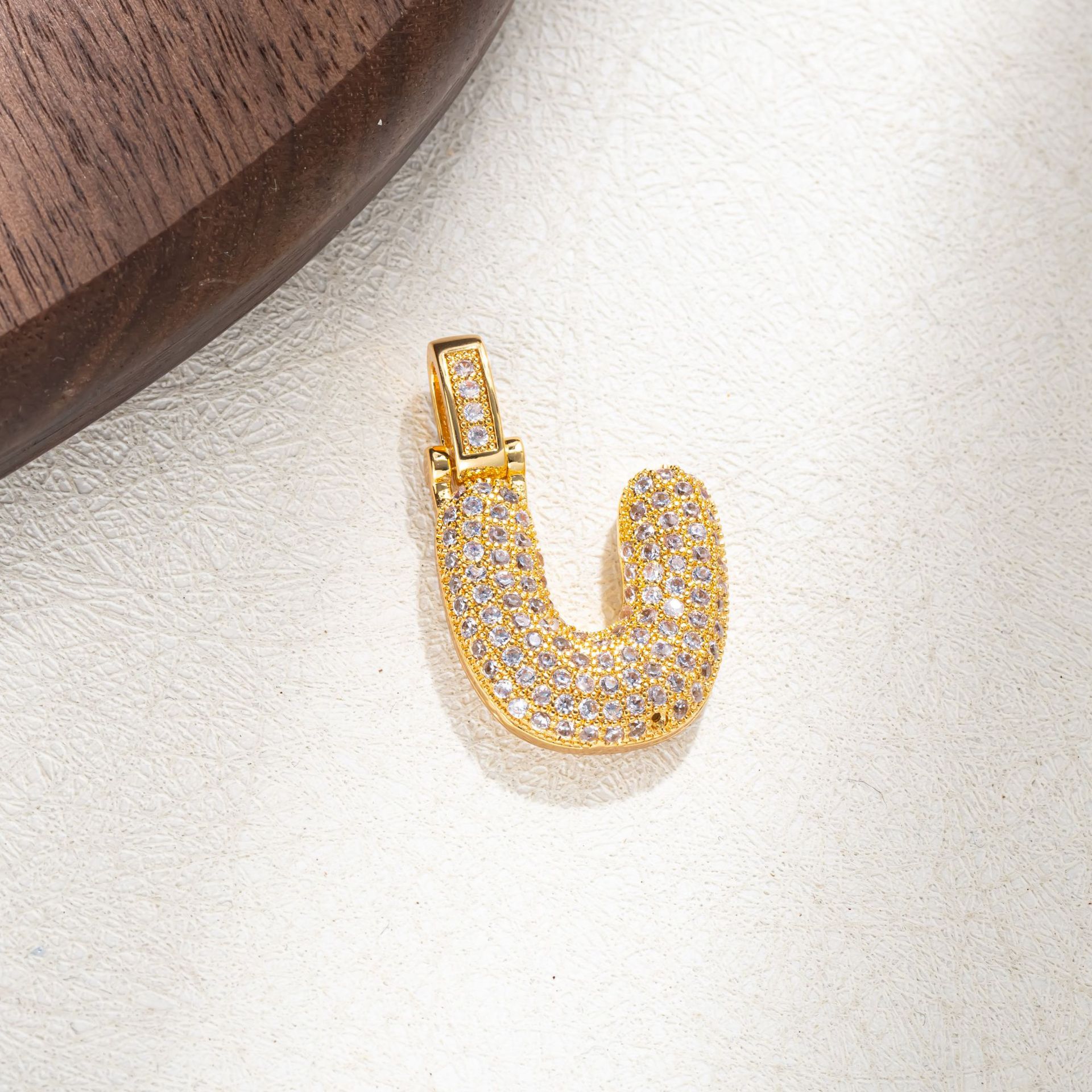7g Weight Pendant Jewelry Making Type Golden Plated Plating Material Zircon Inlay Material 1 Piece Quantity Casual Occasion Copper Material Letter Pattern Women's Gender Simple Style Style Plating Craft 1 Piece Copper Zircon Letter Pendant 22