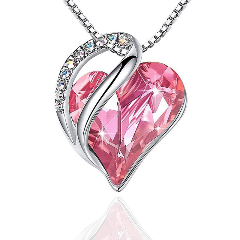 Fashion Heart Shape Artificial Crystal Plating Rhinestones Pendant Necklace 1 Piece display picture 12