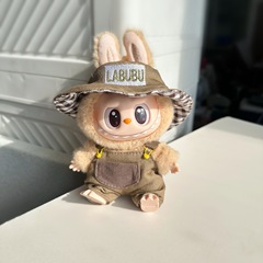 【Only Clothes】Generation 2 LABUBU Sitting Party Clothes Hanger Toy LABUBU Baby Clothes Military Green Pocket Belts Set