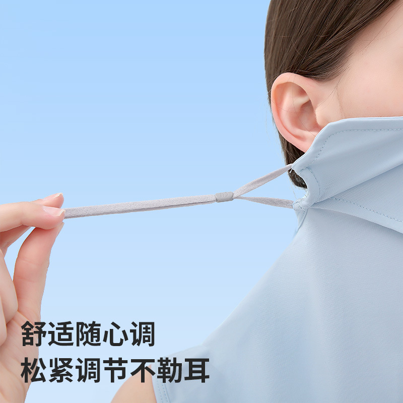 夏の日焼け止めマスク女性の顔全体の日よけ保護首マスクの薄いタイプの通気性は紫外線防止の運転マスクに乗ります。|undefined