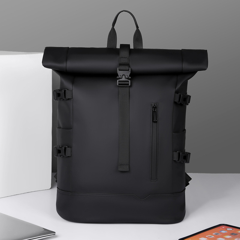2025 Summer Cross-Border Backpack Men's Roll-Top Business Computer Bag Work Commuting Leisure Travel Backpack Fashion Trend