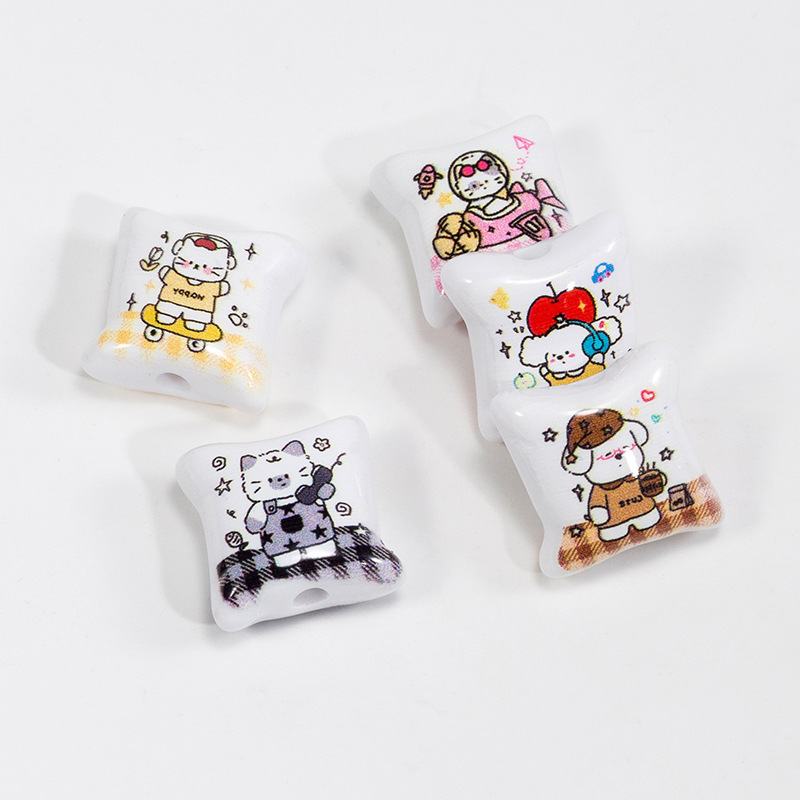 亚克力猫咪卡通枕头串珠DIY钥匙扣儿童发绳挂件饰品材料配件批发|undefined