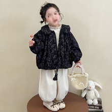 女童羽绒服韩系2025新款碎花宝宝加厚白鸭绒保暖外套儿童冬季潮棉