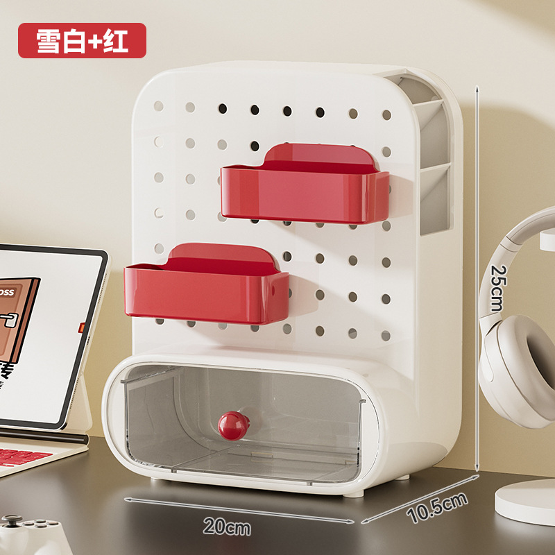 Caja de almacenamiento de escritorio para el hogar, tablero de agujero, cajón, oficina de estudiantes, escritorio multifuncional, estante de almacenamiento de acabado de papelería