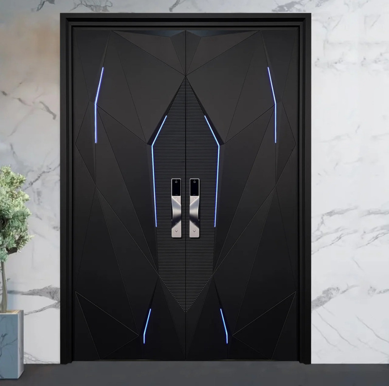 High-End Private Custom 4cm Aluminum Plate Lamborghini Cast Aluminum Armor Door Villa Entrance Door Security Door